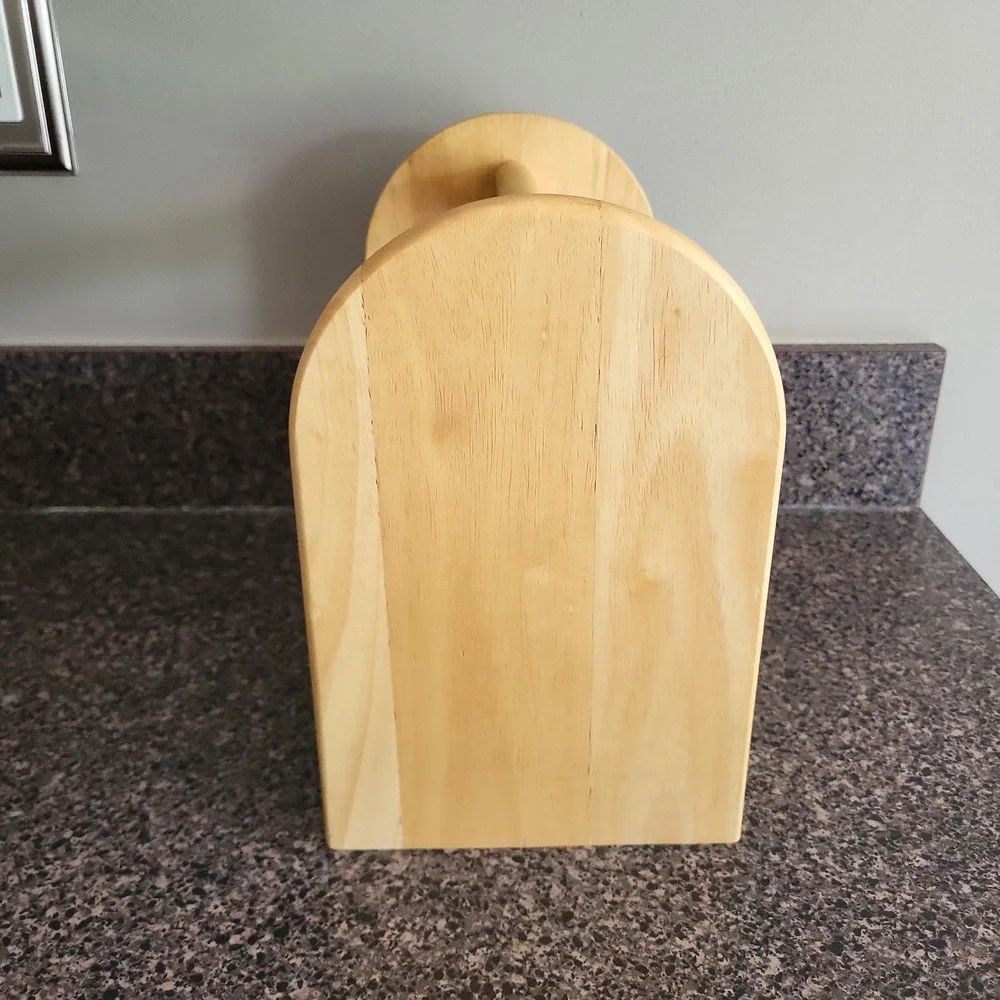 Vintage Cottagecore Wooden Utensil Caddy Fruit Motif Kitchen Organizer Thailand
